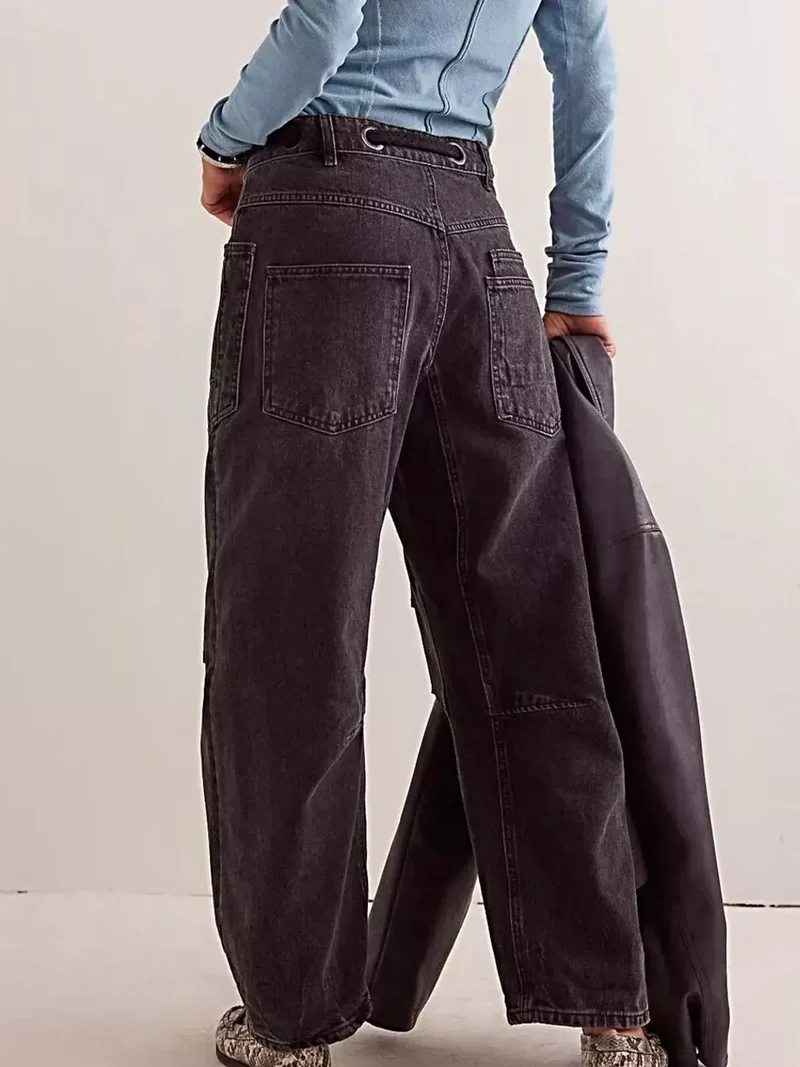 Luxe, gewassen jeans met relaxte pasvorm en zakken – 85% katoen voor ultiem comfort