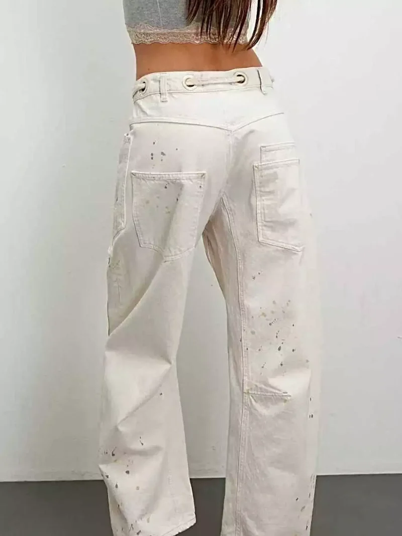 Luxe, gewassen jeans met relaxte pasvorm en zakken – 85% katoen voor ultiem comfort