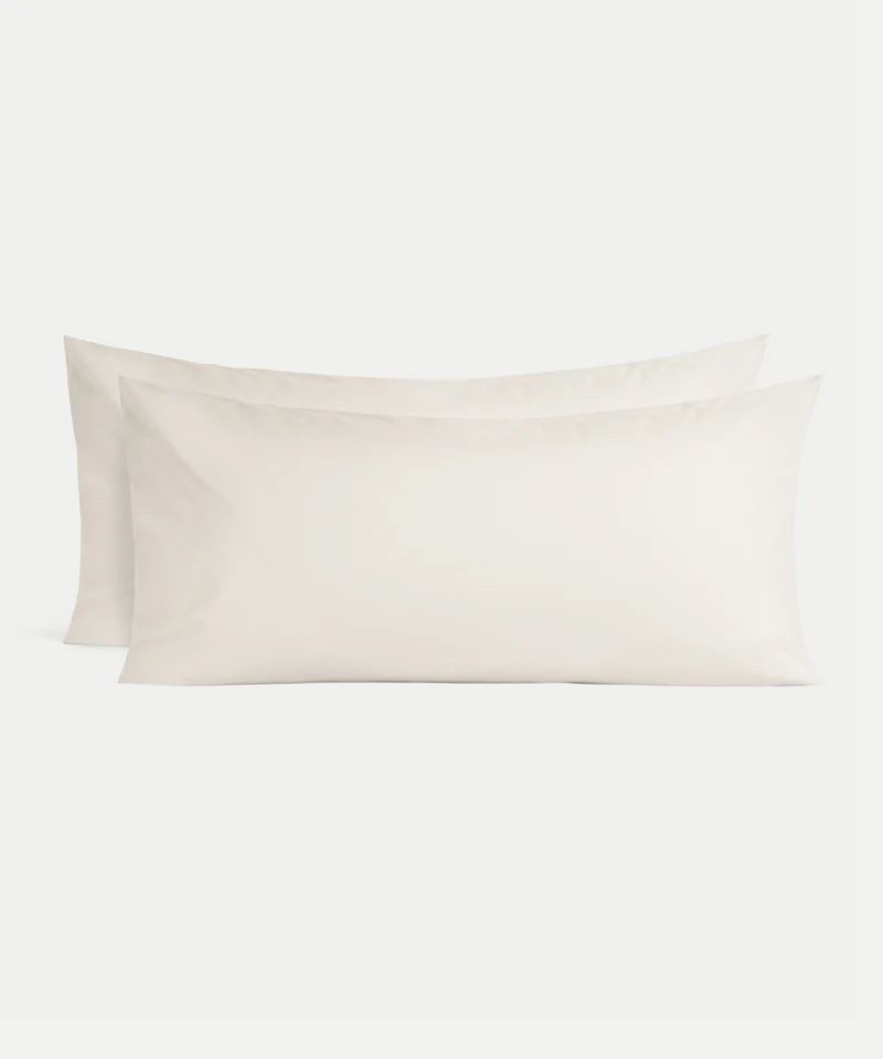 2er-Set Kissenbezüge Ägyptische Baumwolle Perkal 400 TC | Chalk White