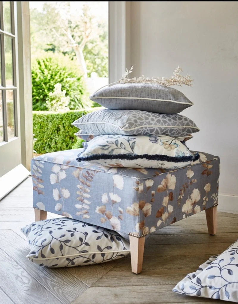 Jacquard Blume - kieselgrau