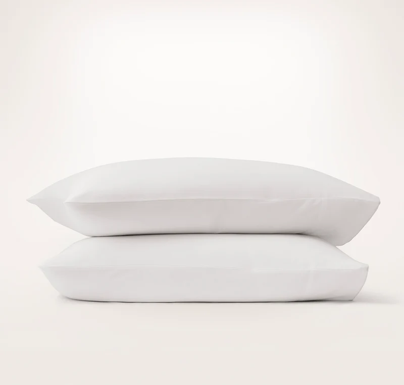 Signature Embellished Pillowcase Set - White/White Piped Edge