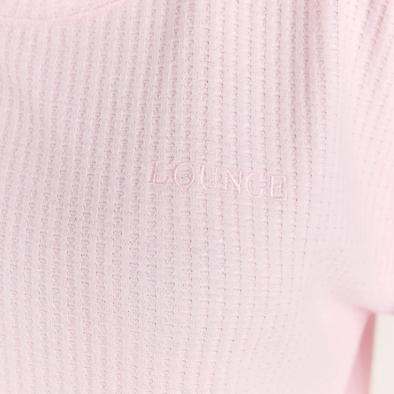 Soft Waffle Pyjama Top - Roze