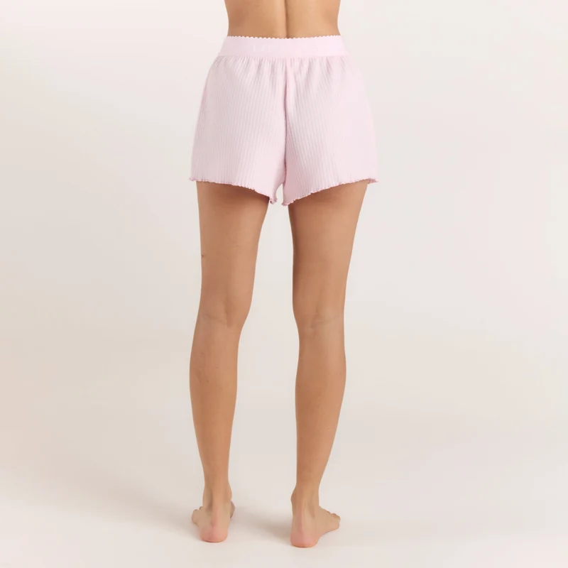 Soft Waffle Pyjama Shorts - Roze