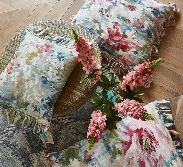 Baumwollstoff Blumenkunst - grün