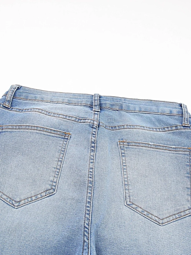 Elegante cropped jeans met onafgewerkte zoom voor dames – licht elastisch en gemaakt van een hoogwaardige katoenmix.