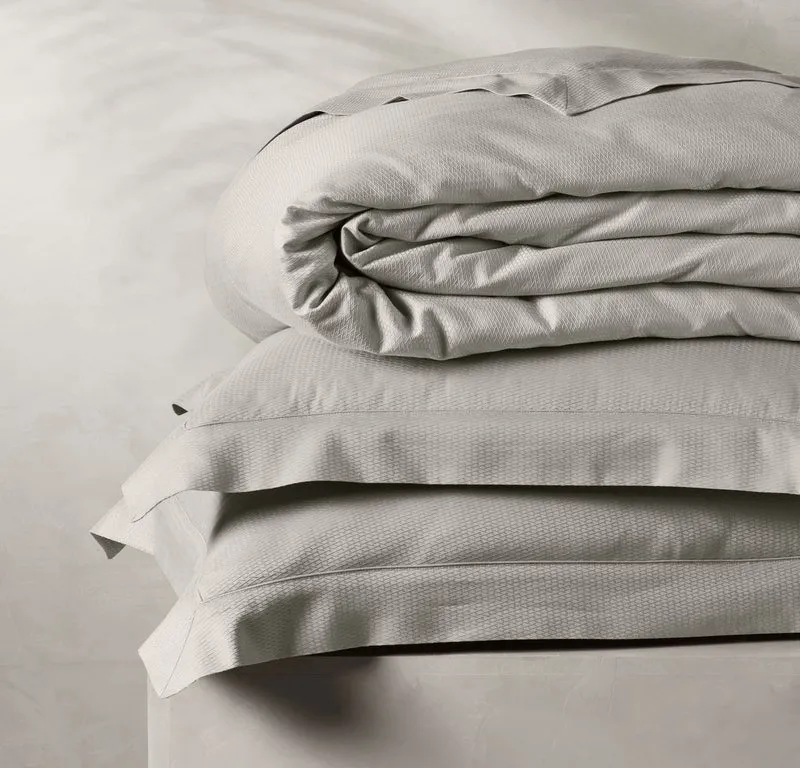 Reserve Embellished Duvet Set - Pewter Lattice Jacquard