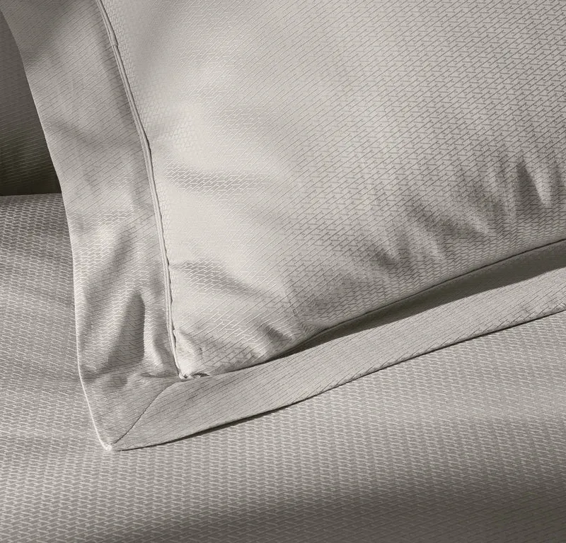 Reserve Embellished Duvet Set - Pewter Lattice Jacquard