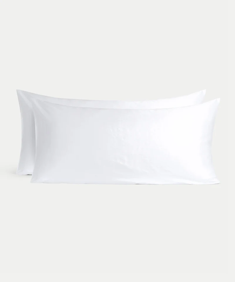 2er-Set Kissenbezüge Hotel Okura Ägyptische Baumwolle Satin 600 TC | Weiß