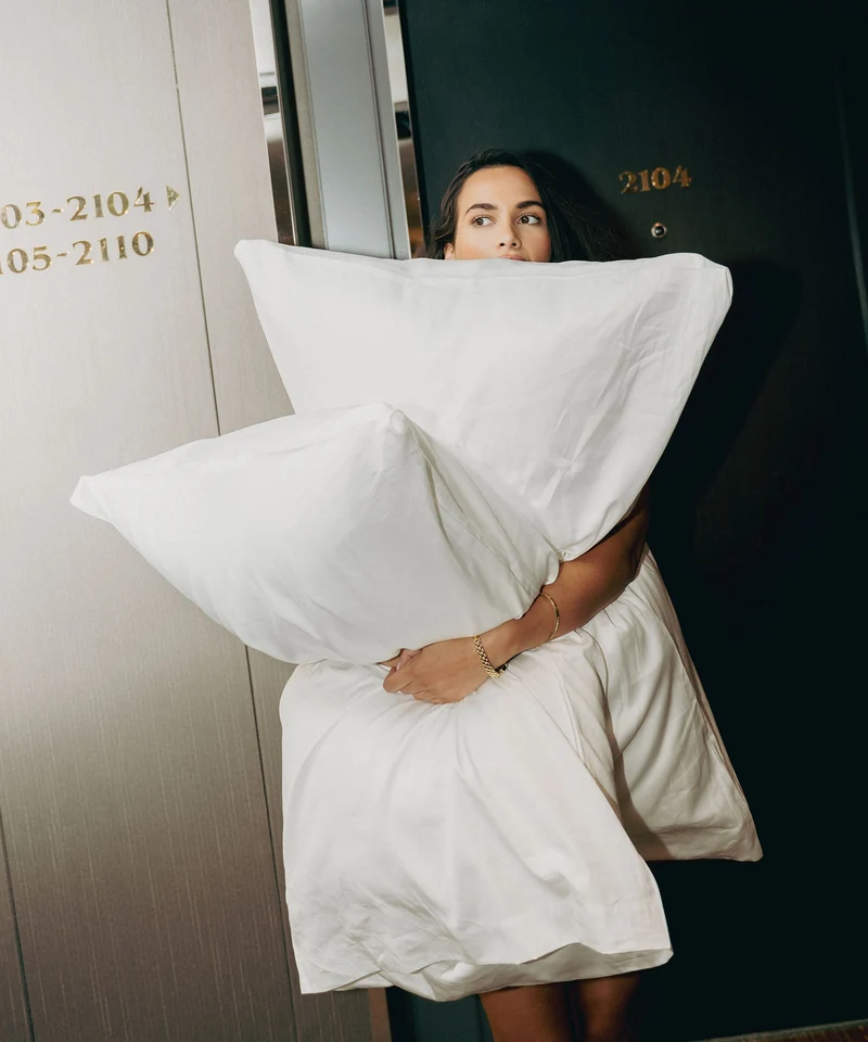 2er-Set Kissenbezüge Hotel Okura Ägyptische Baumwolle Satin 600 TC | Weiß