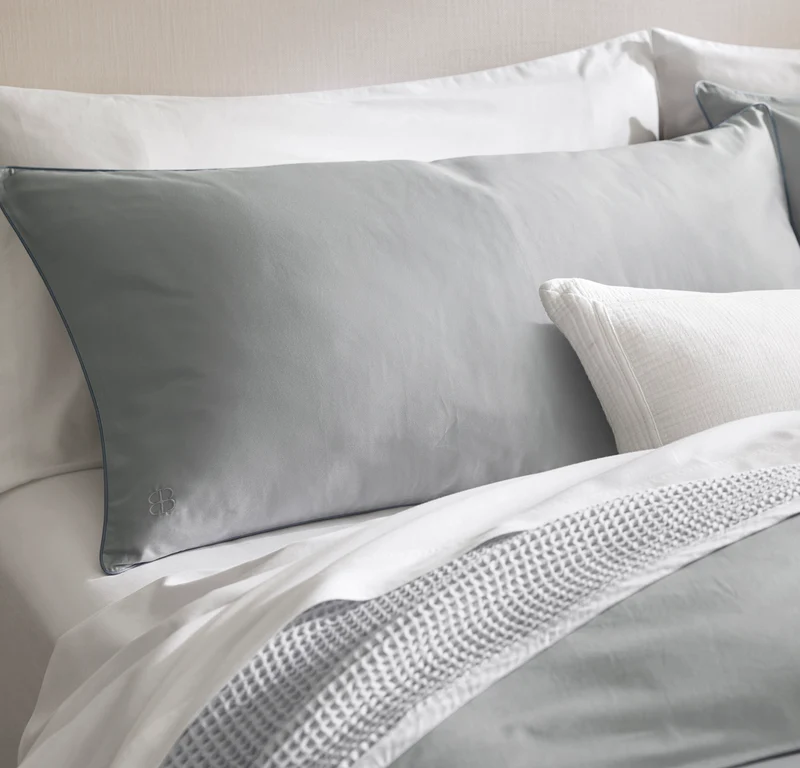 Signature Embellished Duvet Set - Shore/Bluestone Piped Edge