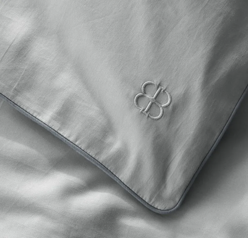 Signature Embellished Duvet Set - Shore/Bluestone Piped Edge