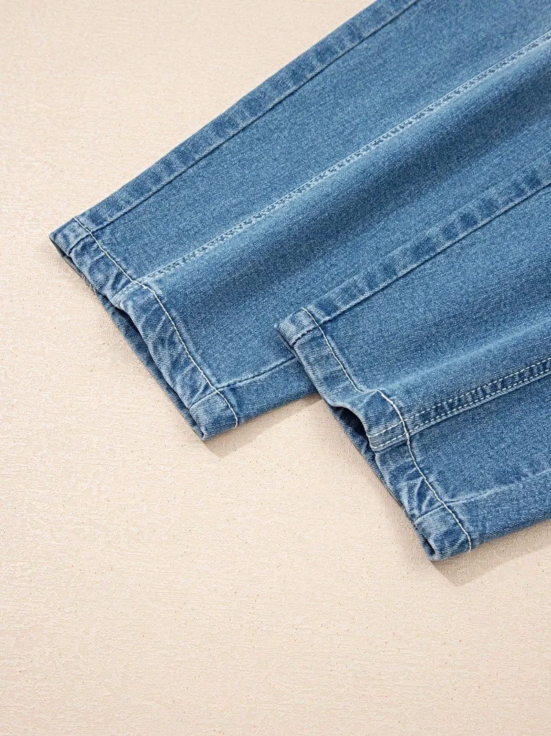 Elegante jeans met omgeslagen pijpen voor dames - Klassieke stijl, met zakken, gemaakt van een katoenmix van 63%.