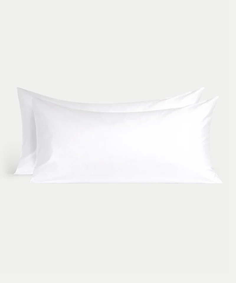 2er-Set Kissenbezüge Ägyptische Baumwolle Satin 400 TC | Weiß