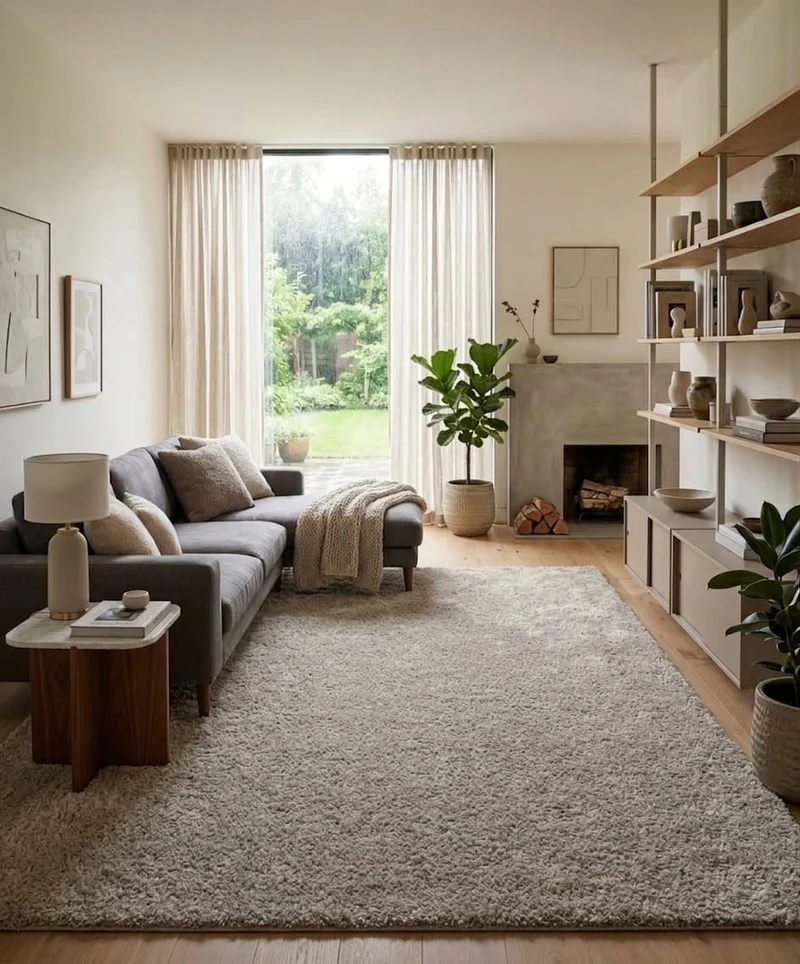 Tappeto Moderno Shaggy Boston Beige