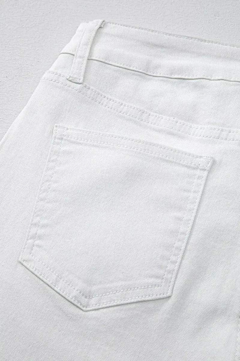Jeans met hoge taille en rechte pijpen voor dames - Klassieke stijl met zakken, geen stretch, hoogwaardige stof