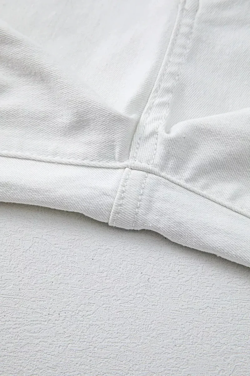 Jeans met hoge taille en rechte pijpen voor dames - Klassieke stijl met zakken, geen stretch, hoogwaardige stof