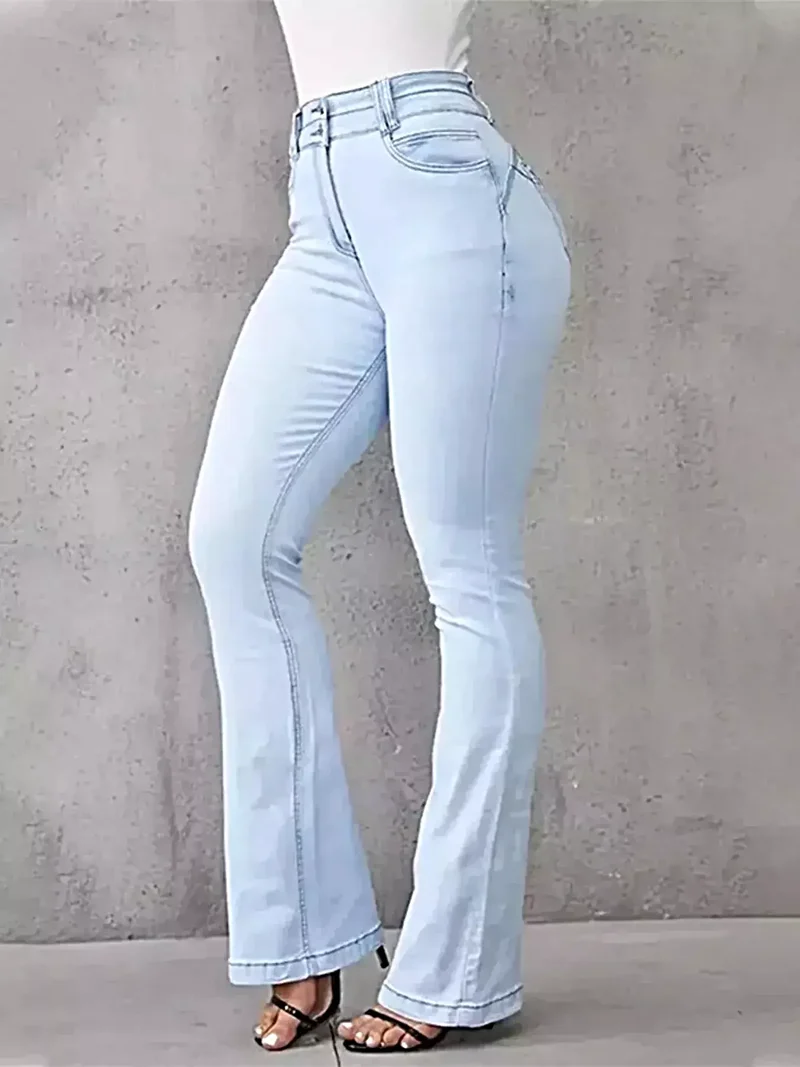Trendsi Plus Size Jeans met hoge taille - Flare model, licht elastisch en comfortabel