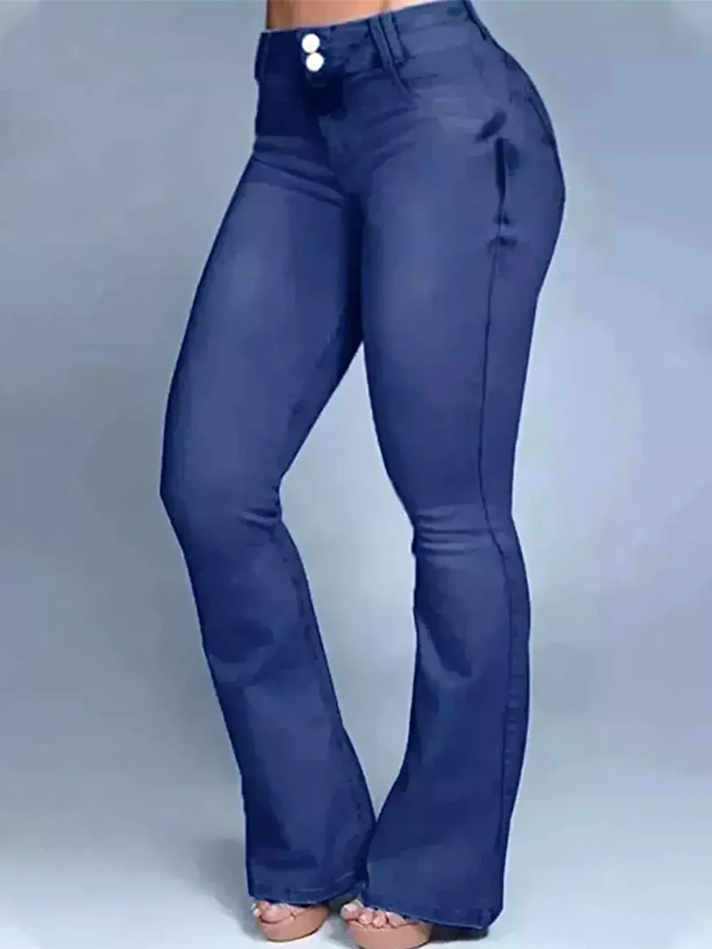 Trendsi Plus Size Jeans met hoge taille - Flare model, licht elastisch en comfortabel