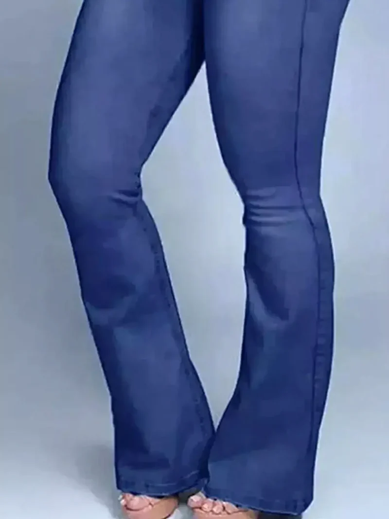 Trendsi Plus Size Jeans met hoge taille - Flare model, licht elastisch en comfortabel