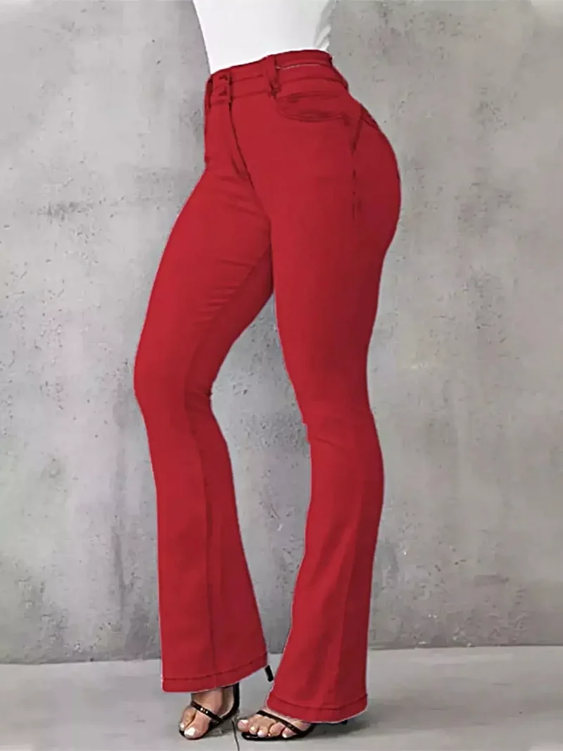 Trendsi Plus Size Jeans met hoge taille - Flare model, licht elastisch en comfortabel