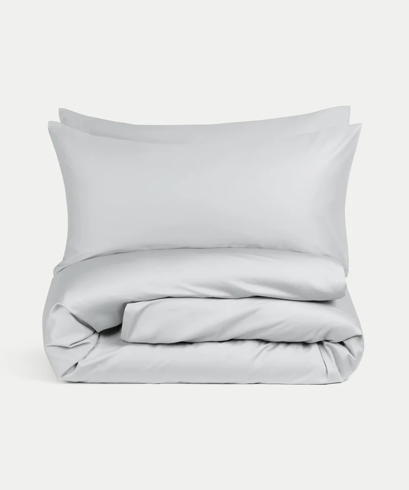 Bettwäsche Set Ägyptische Baumwolle 400TC Satin | Silbergrau
