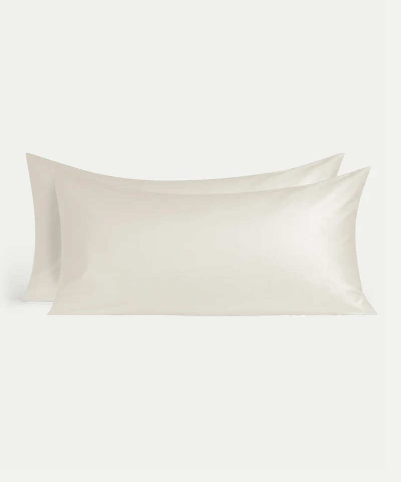 2er-Set Kissenbezüge Ägyptische Baumwolle Satin 400 TC | Cream
