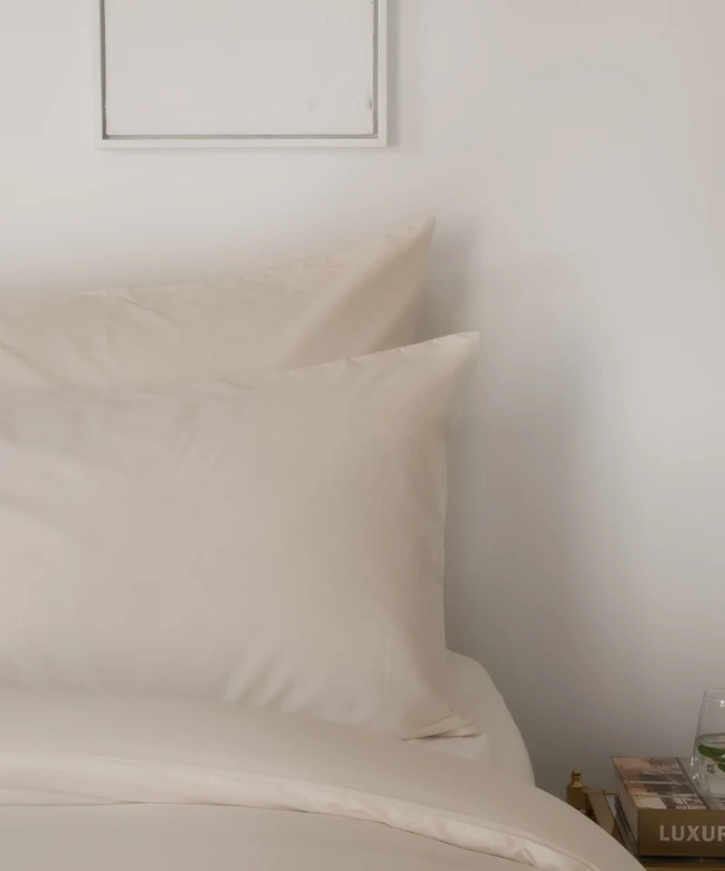 2er-Set Kissenbezüge Ägyptische Baumwolle Satin 400 TC | Cream