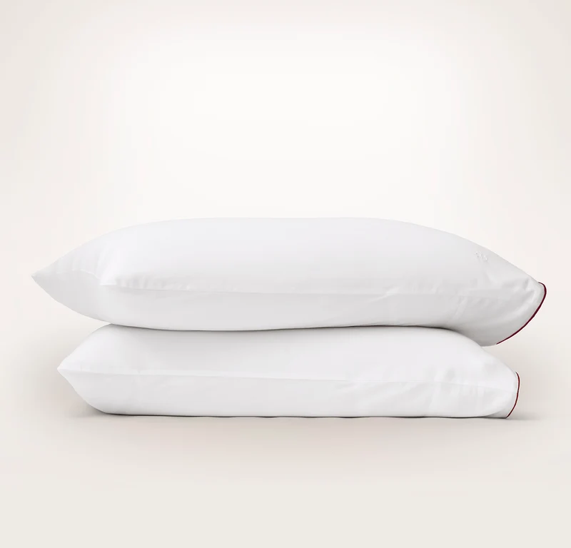 Signature Embellished Pillowcase Set - White/Holly Piped Edge