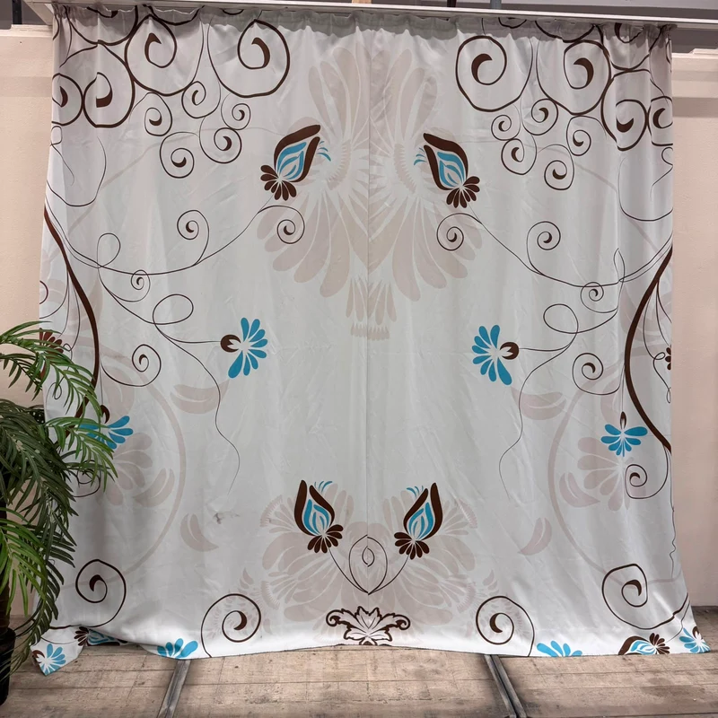Gardine Lichtgrau Floral 160x350 Verdunkler Vorhang Gebraucht