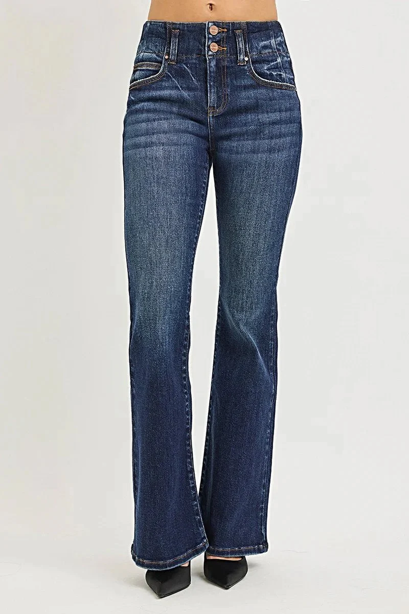 RISEN High Rise Flare Jeans met taillebandnaad voor een flatterende pasvorm