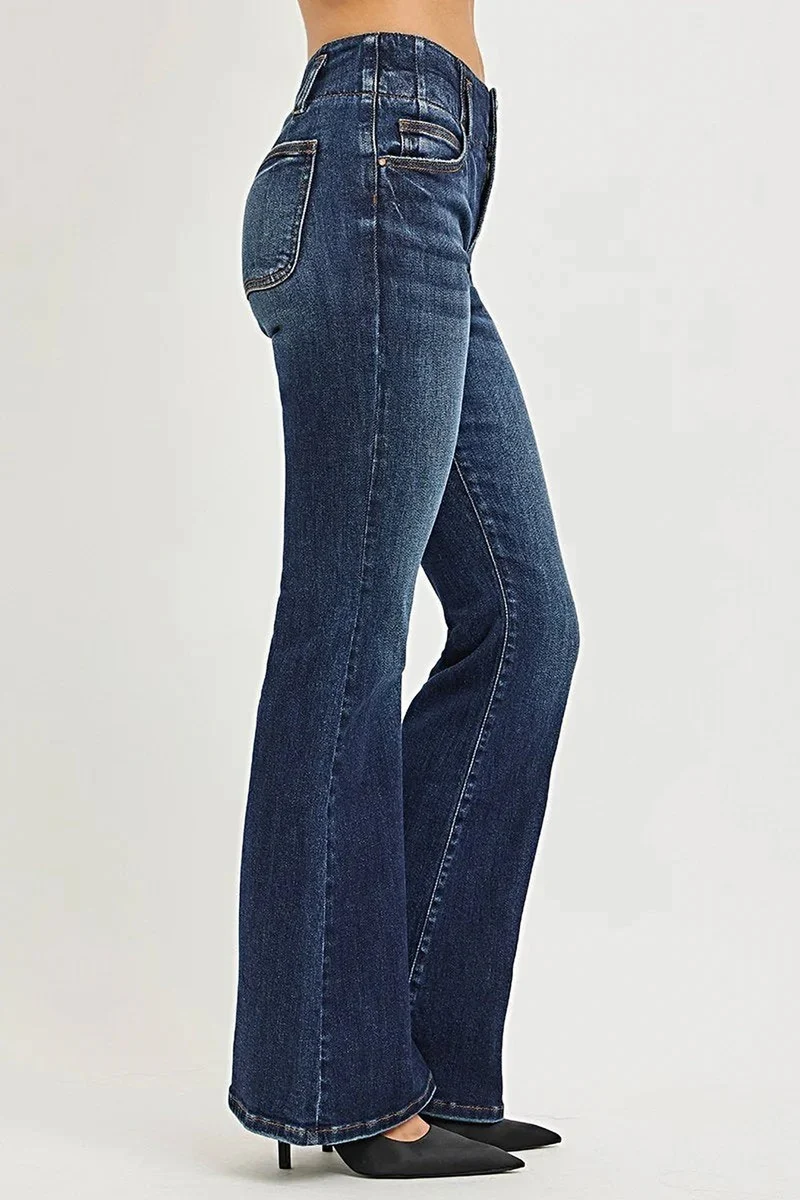 RISEN High Rise Flare Jeans met taillebandnaad voor een flatterende pasvorm