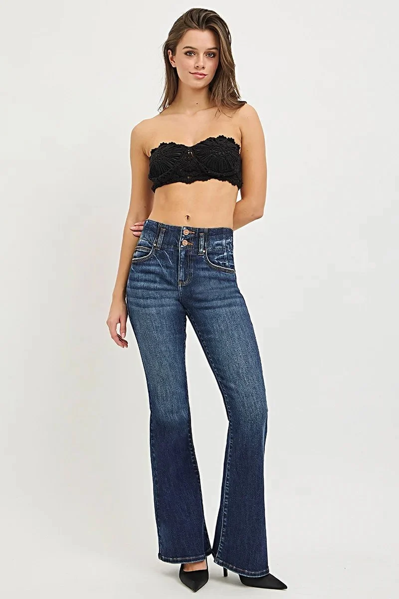 RISEN High Rise Flare Jeans met taillebandnaad voor een flatterende pasvorm