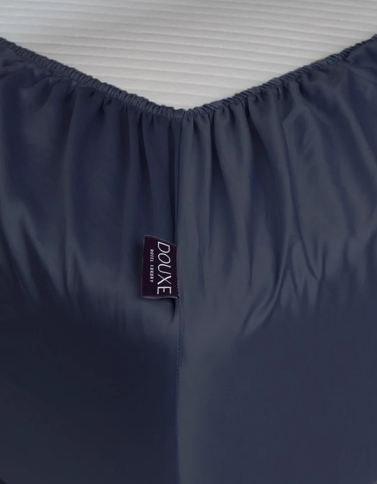 Spannbettlaken Ägyptische Baumwolle Satin 400TC | Harbour Blue | Outlet