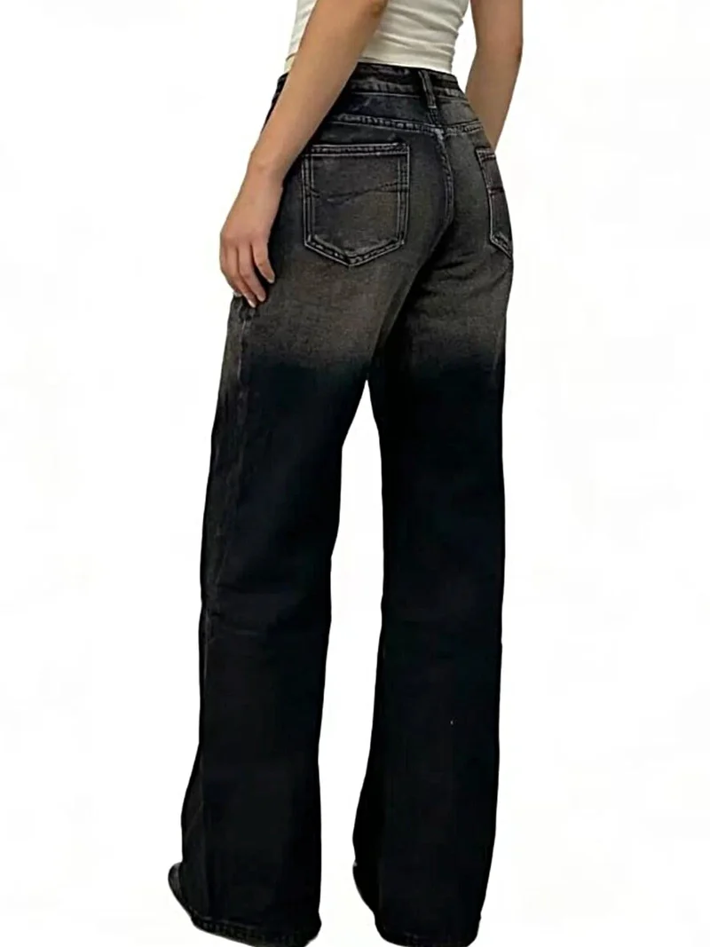 Elegante jeans met wijde pijpen en een wassing - Klassiek ontwerp, 85% katoen, perfecte pasvorm
