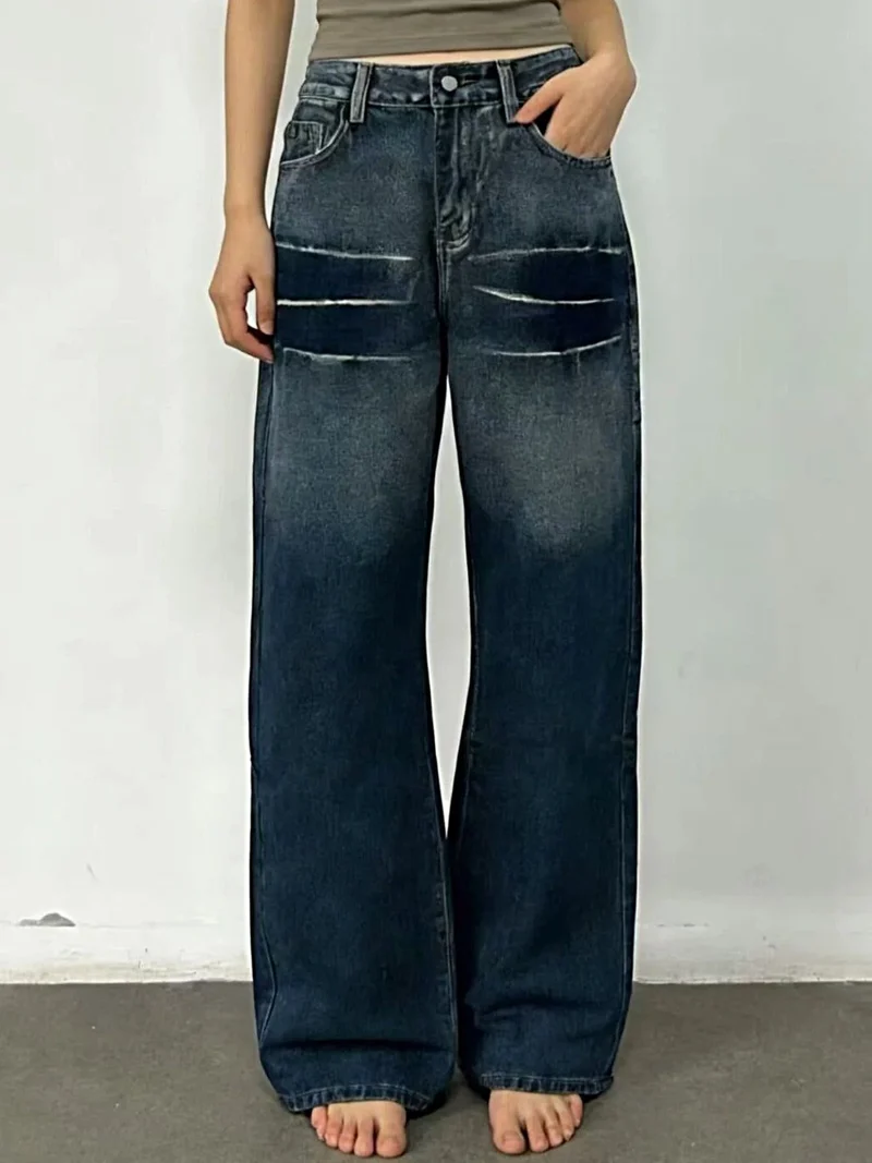 Elegante jeans met wijde pijpen en een wassing - Klassiek ontwerp, 85% katoen, perfecte pasvorm