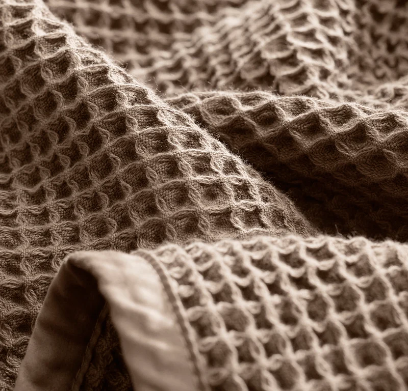 Waffle Fabric Swatch - Walnut