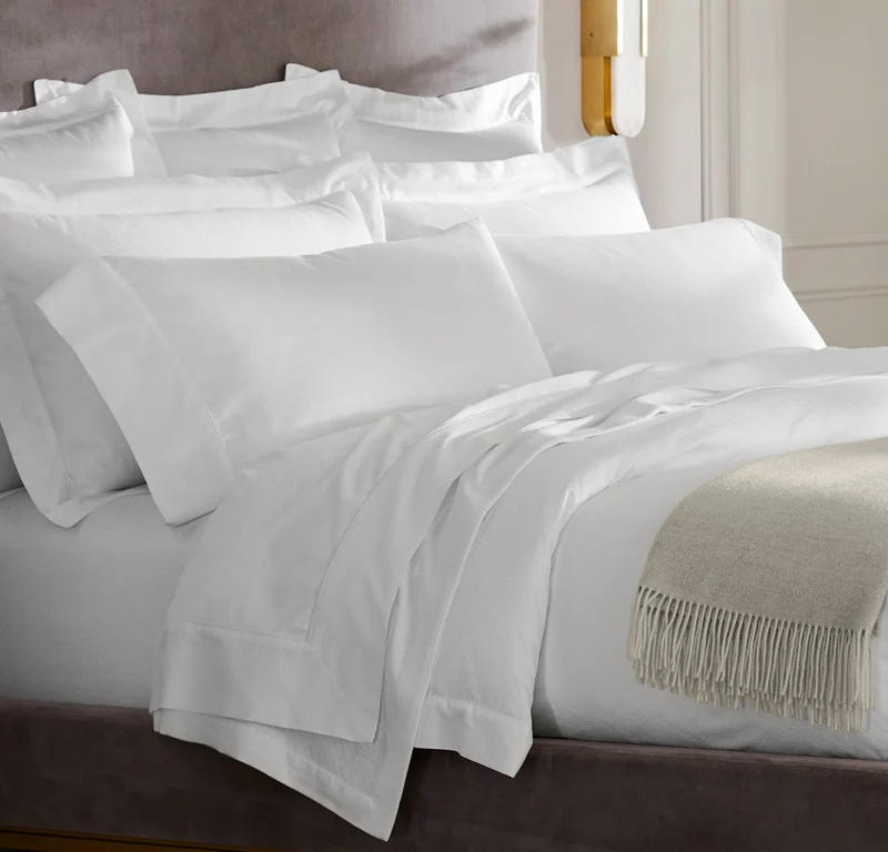 Reserve Embellished Sheet Set - White Lattice Jacquard