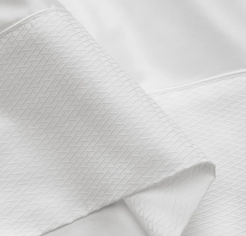 Reserve Embellished Sheet Set - White Lattice Jacquard