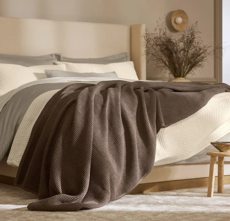 Waffle Bed Blanket - Espresso