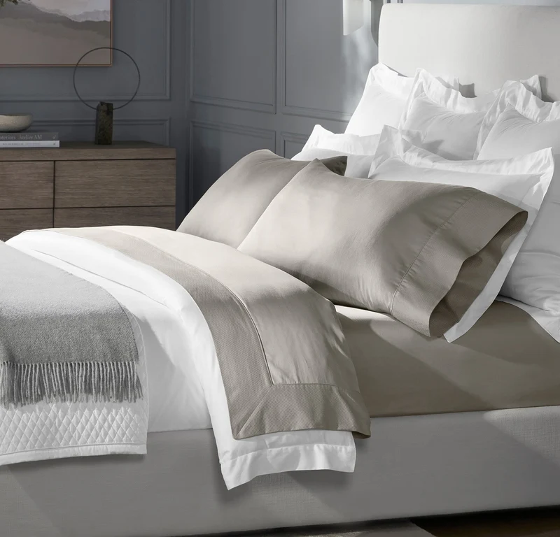 Reserve Embellished Sheet Set - Pewter Lattice Jacquard