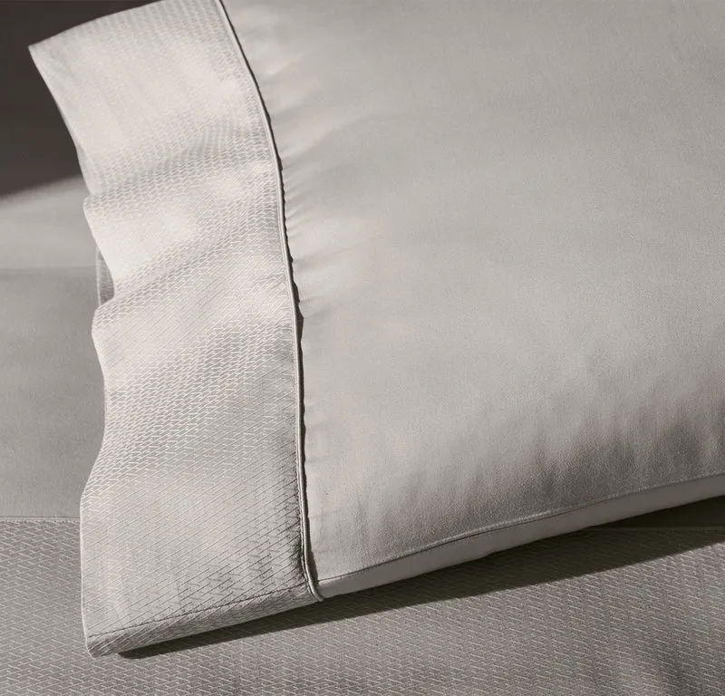Reserve Embellished Sheet Set - Pewter Lattice Jacquard