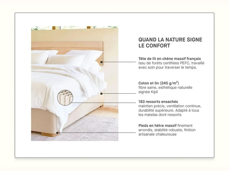 Sommier tapissier à ressorts premium - LE LAC