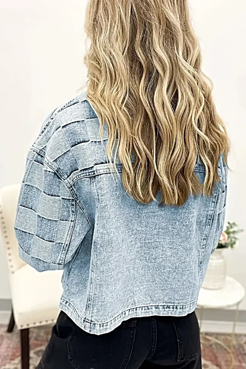 Stijlvol denim jack met knoopsluiting en zakken - Klassieke mix van 85% katoen