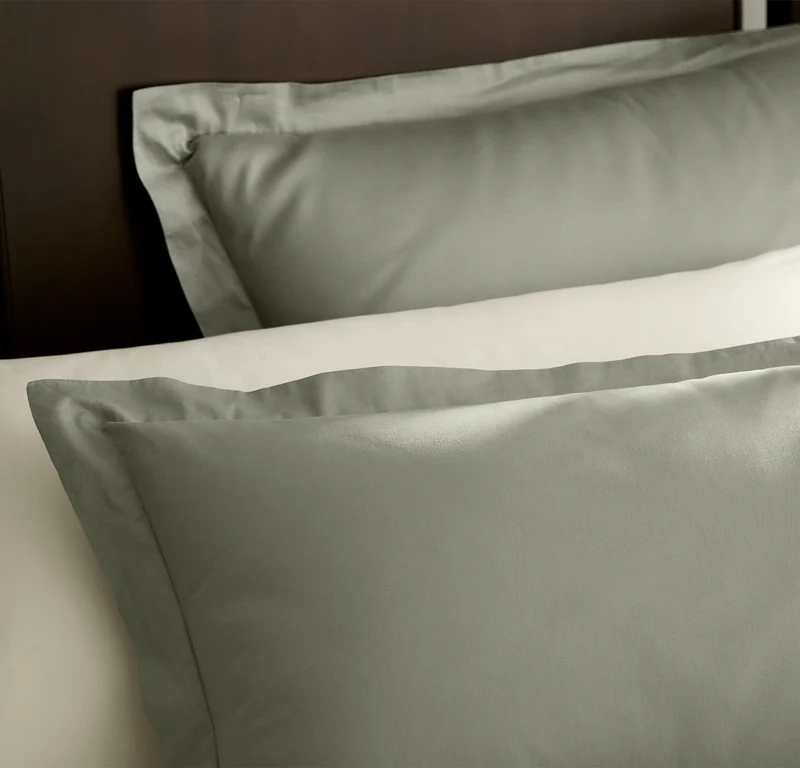 Percale Hemmed Duvet Set - Sageleaf