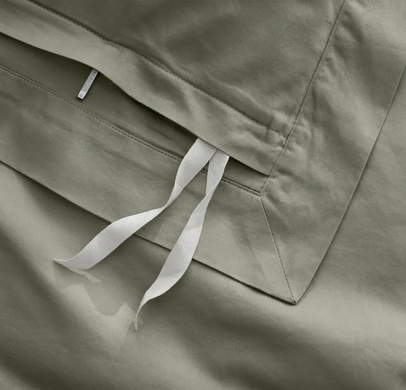 Percale Hemmed Duvet Set - Sageleaf