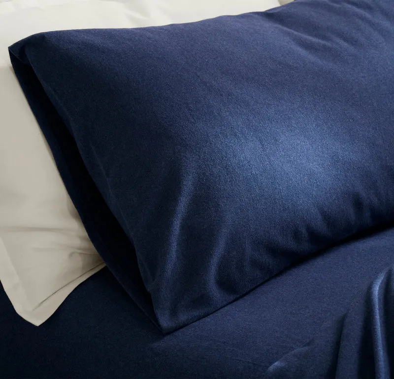 Flannel Sheet Set - Heathered Navy