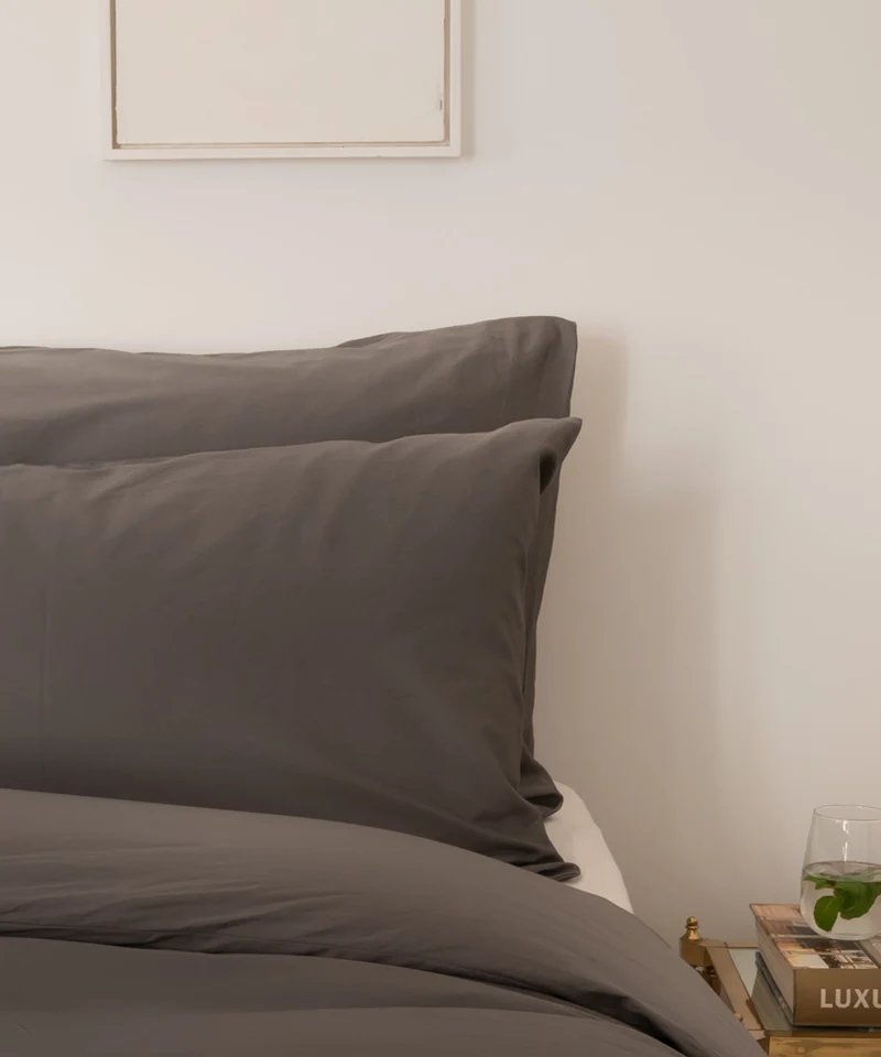 Kissenbezug Ägyptische Baumwolle Satin 400 TC | Stormy Grey