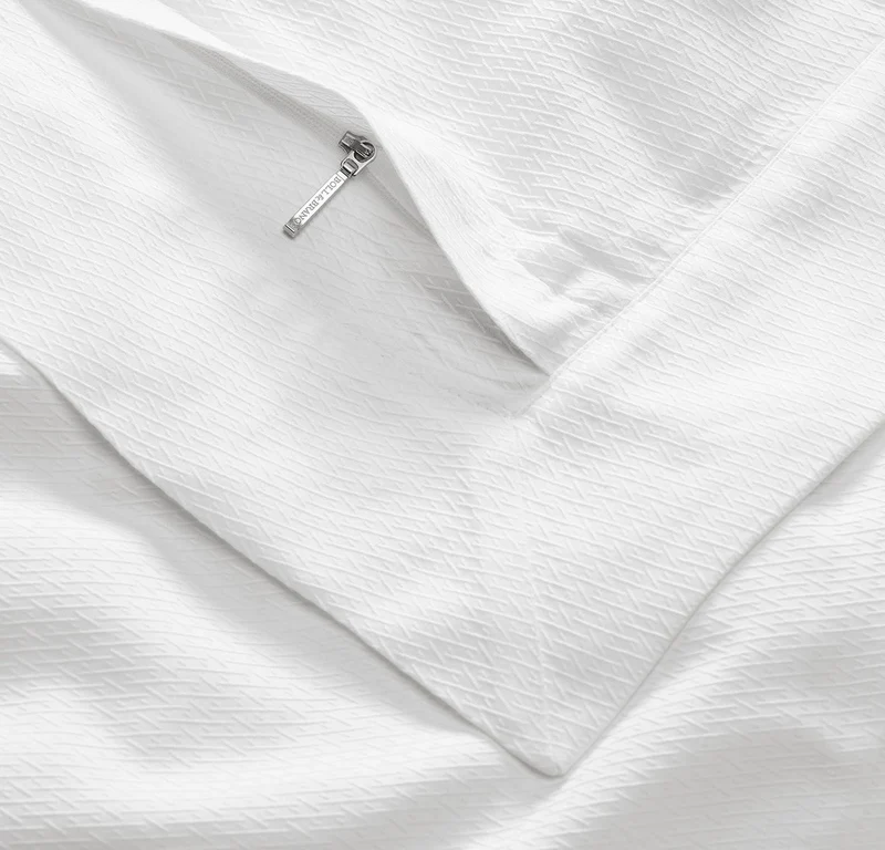 Reserve Embellished Duvet Set - White Lattice Jacquard