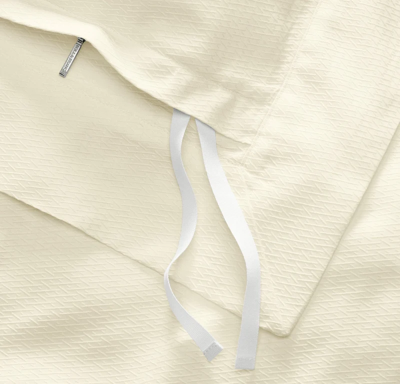 Reserve Embellished Duvet Set - Ivory Lattice Jacquard