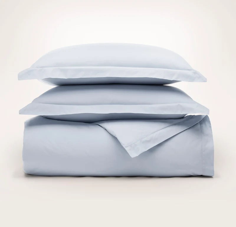 Percale Hemmed Duvet Set - Hydrangea